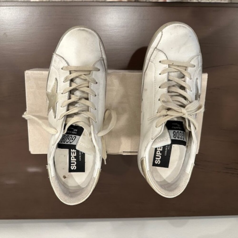 Golden Goose Super-Star Classic White/Gold Sz 38 - Picture 6 of 7